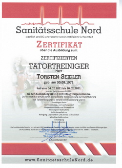 Zertifizierter Tatortreiniger